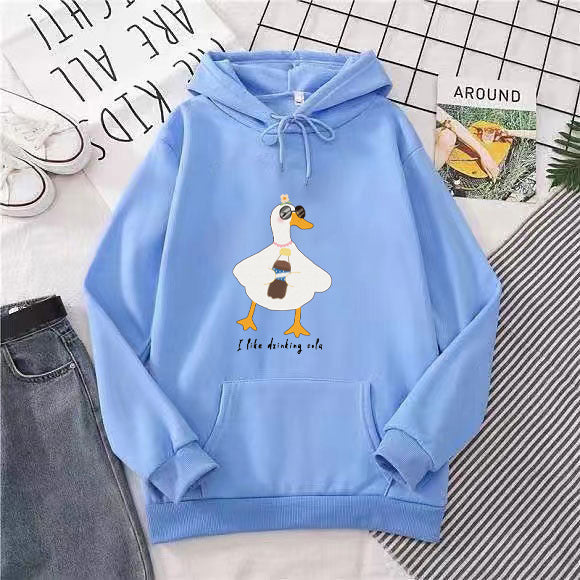 Kvinnors hooded sweatshirt med kreativ ankdsgning Mirla-Eva Jonsson