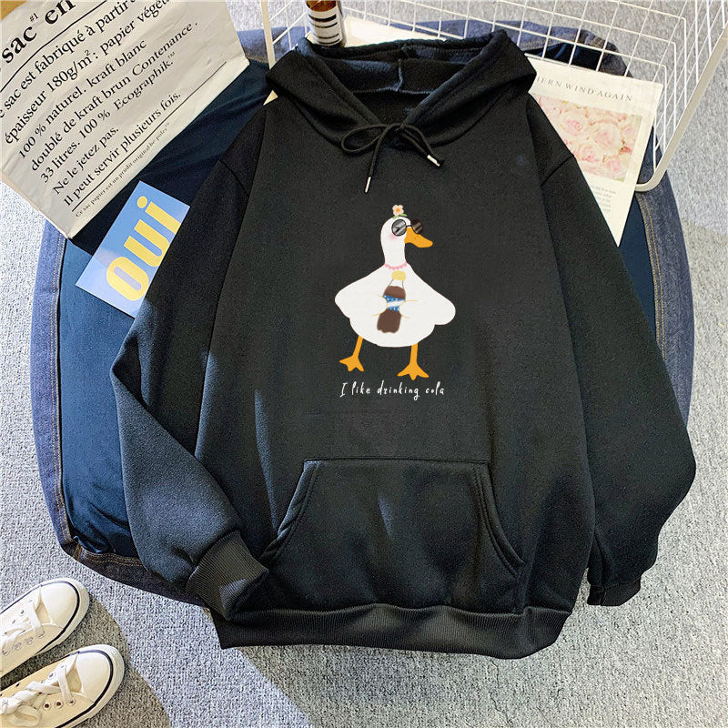 Kvinnors hooded sweatshirt med kreativ ankdsgning Mirla-Eva Jonsson