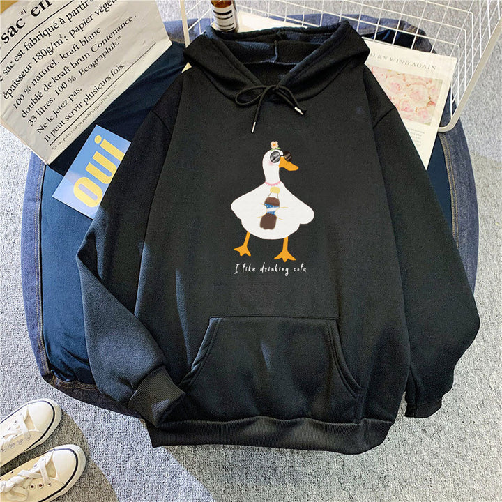 Kvinnors hooded sweatshirt med kreativ ankdsgning Mirla-Eva Jonsson