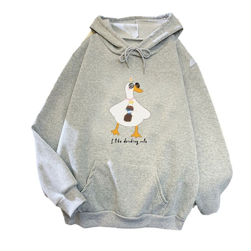 Kvinnors hooded sweatshirt med kreativ ankdsgning Mirla-Eva Jonsson