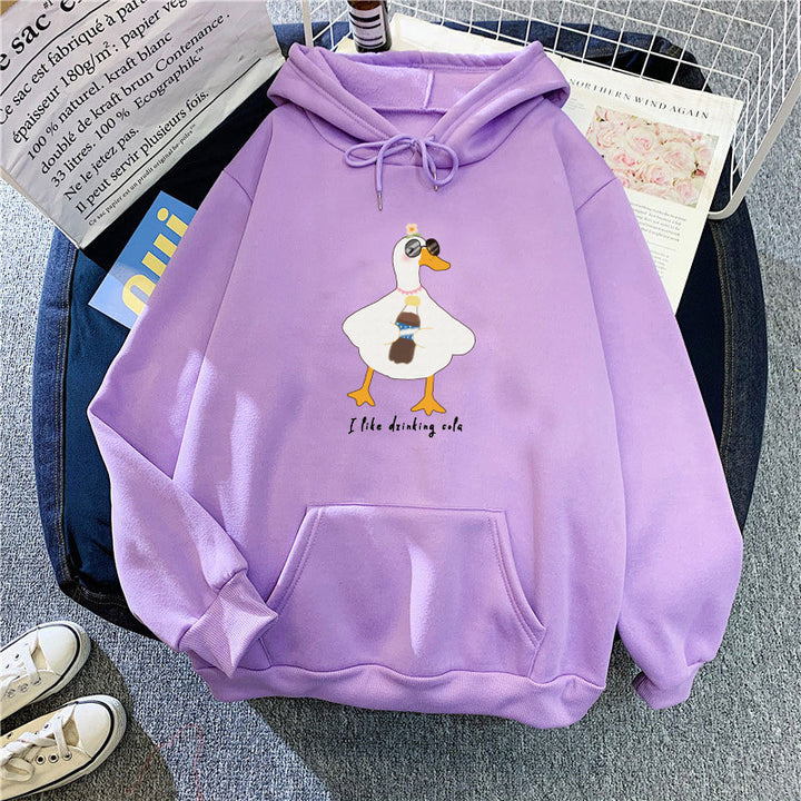 Kvinnors hooded sweatshirt med kreativ ankdsgning Mirla-Eva Jonsson