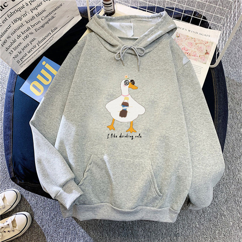 Kvinnors hooded sweatshirt med kreativ ankdsgning Mirla-Eva Jonsson