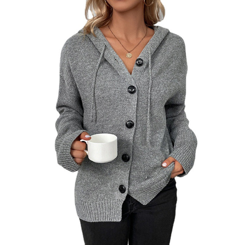 Kvinnors hoodie cardigan med grov textur Mirla-Eva Jonsson