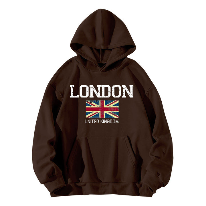 Kvinnors hoodie i urban Londons stil med känguruficka och bekväm passform Mirla-Eva Jonsson