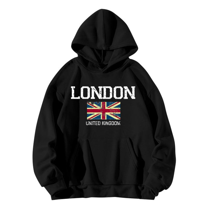 Kvinnors hoodie i urban Londons stil med känguruficka och bekväm passform Mirla-Eva Jonsson
