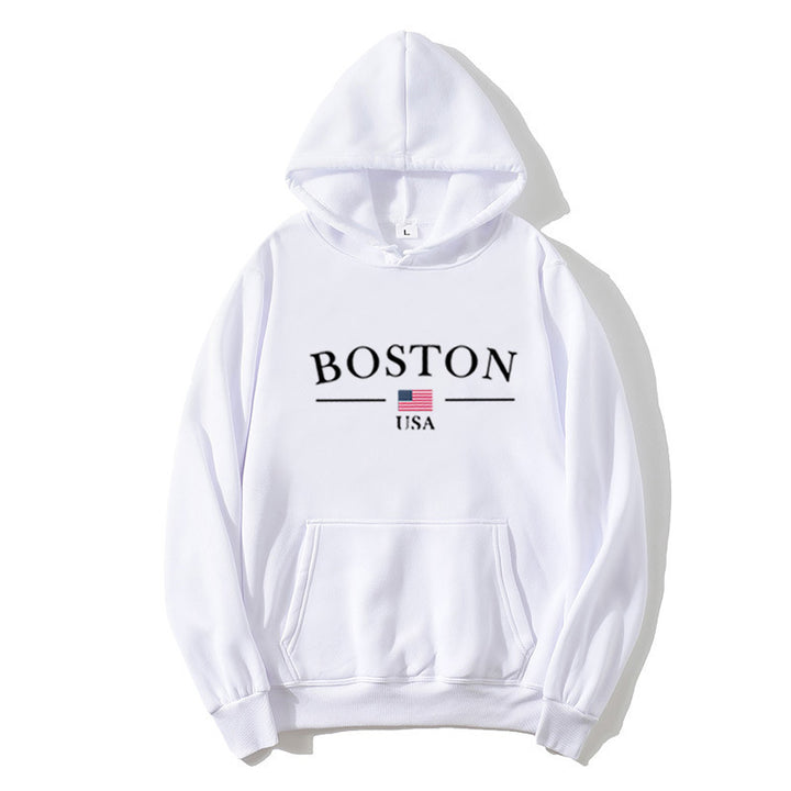 Kvinnors hoodie med Bostontryck Mirla-Eva Jonsson