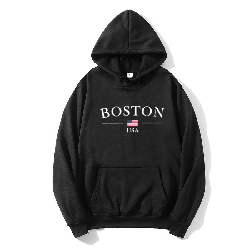 Kvinnors hoodie med Bostontryck Mirla-Eva Jonsson