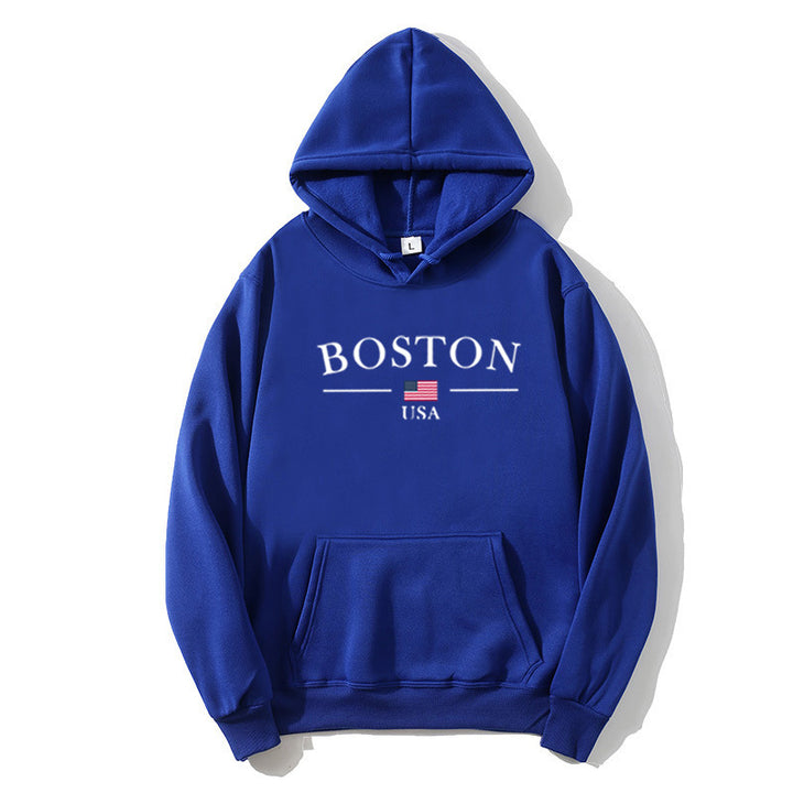 Kvinnors hoodie med Bostontryck Mirla-Eva Jonsson