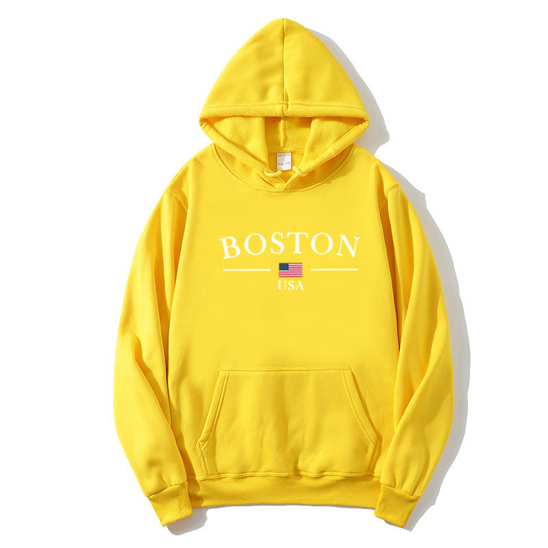 Kvinnors hoodie med Bostontryck Mirla-Eva Jonsson