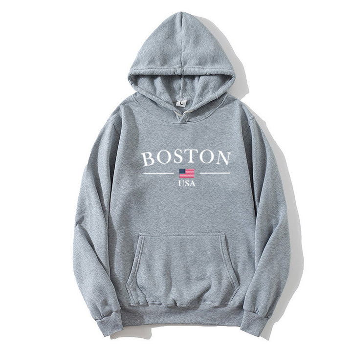 Kvinnors hoodie med Bostontryck Mirla-Eva Jonsson