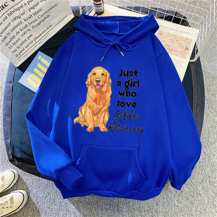 Kvinnors hoodie med älskande Golden Retriever-motiv Mirla-Eva Jonsson
