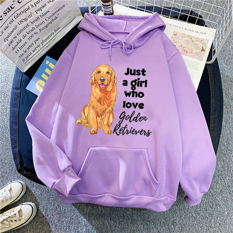 Kvinnors hoodie med älskande Golden Retriever-motiv Mirla-Eva Jonsson