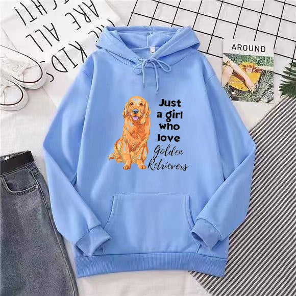 Kvinnors hoodie med älskande Golden Retriever-motiv Mirla-Eva Jonsson