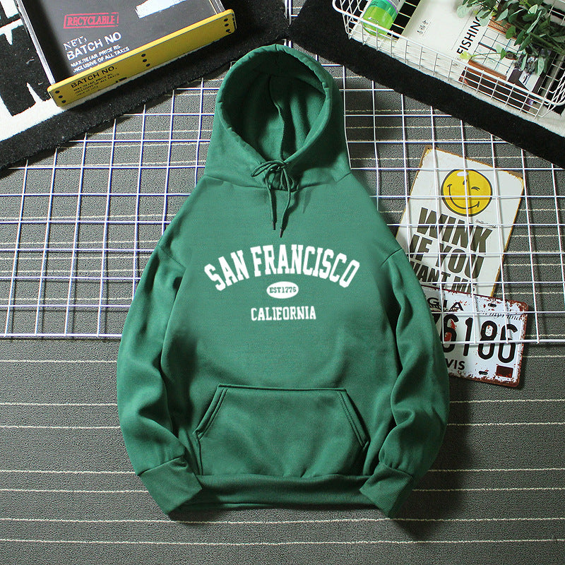 Kvinnors hoodie med avslappnad San Francisco tryck och bekväm passform Mirla-Eva Jonsson