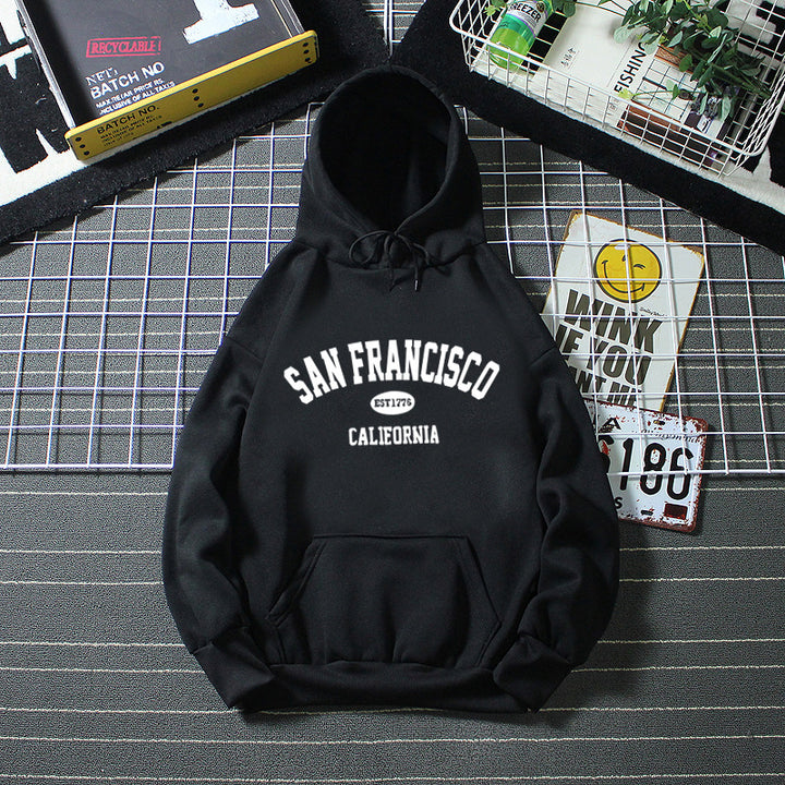 Kvinnors hoodie med avslappnad San Francisco tryck och bekväm passform Mirla-Eva Jonsson