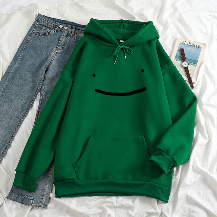 Kvinnors hoodie med avslappnad smiley-design Mirla-Eva Jonsson
