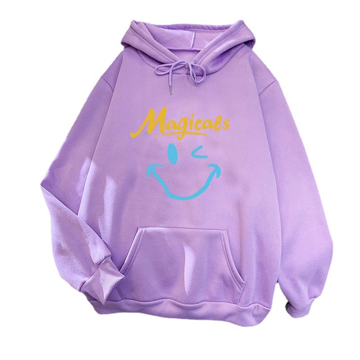 Kvinnors hoodie med avslappnad smiley-design Mirla-Eva Jonsson