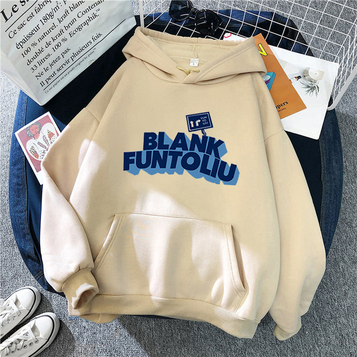 Kvinnors hoodie med avslappnad text och bekväma fickor Mirla-Eva Jonsson