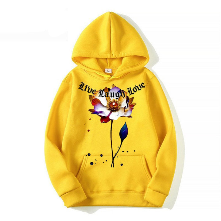 Kvinnors hoodie med blommig artisttryck Mirla-Eva Jonsson
