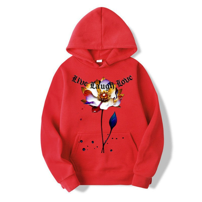 Kvinnors hoodie med blommig artisttryck Mirla-Eva Jonsson