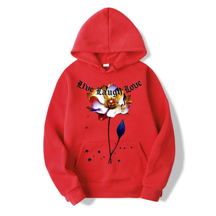 Kvinnors hoodie med blommig artisttryck Mirla-Eva Jonsson