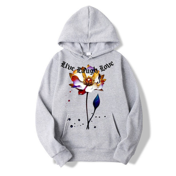 Kvinnors hoodie med blommig artisttryck Mirla-Eva Jonsson