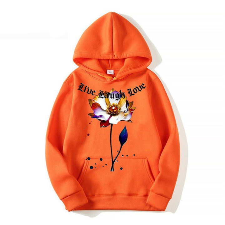 Kvinnors hoodie med blommig artisttryck Mirla-Eva Jonsson