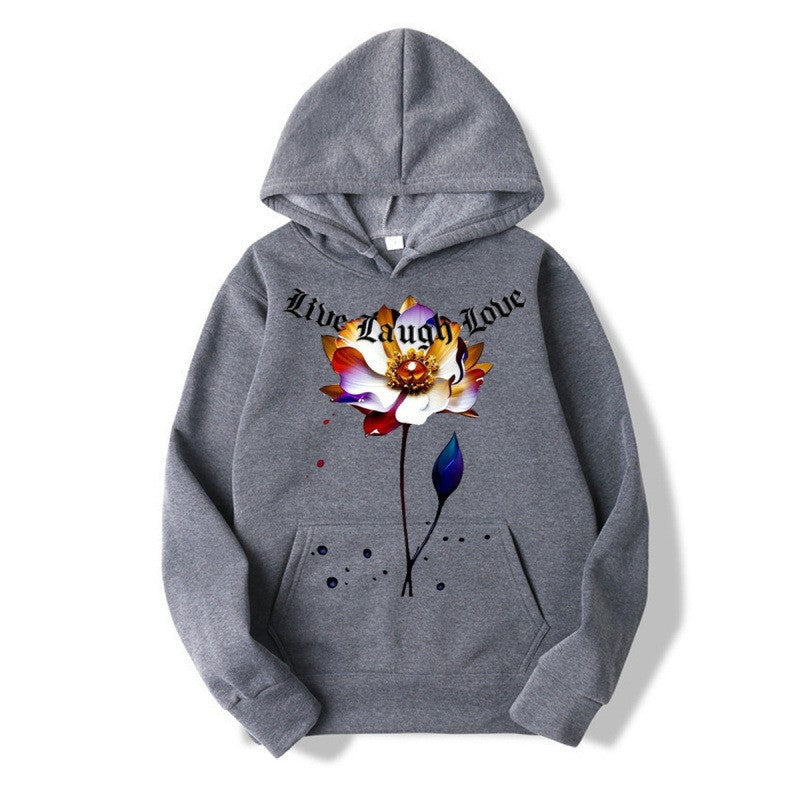 Kvinnors hoodie med blommig artisttryck Mirla-Eva Jonsson
