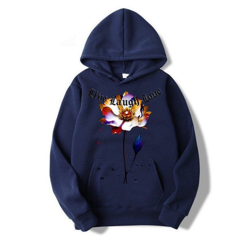 Kvinnors hoodie med blommig artisttryck Mirla-Eva Jonsson