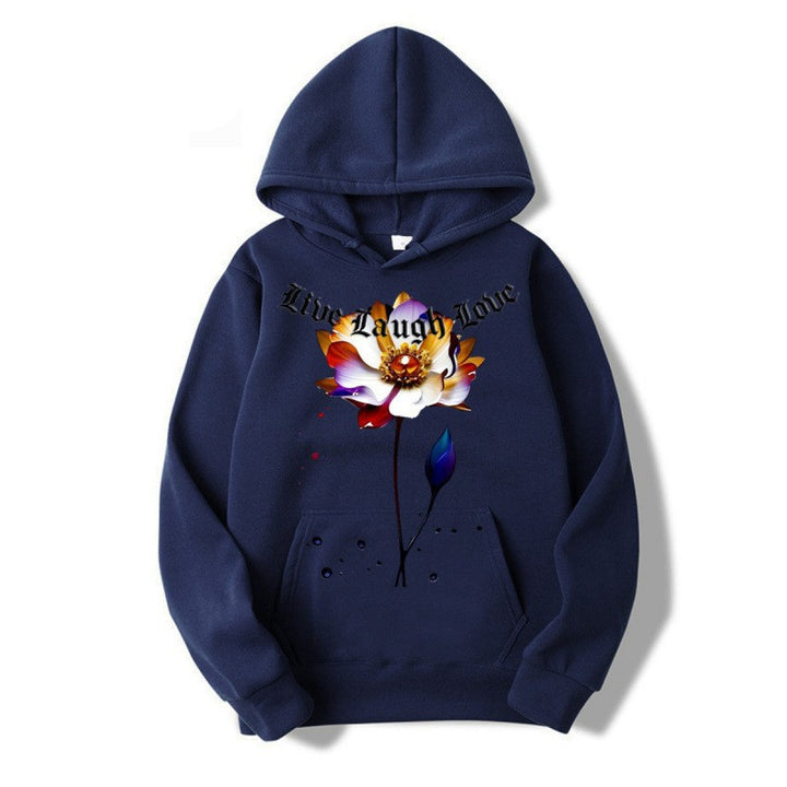 Kvinnors hoodie med blommig artisttryck Mirla-Eva Jonsson