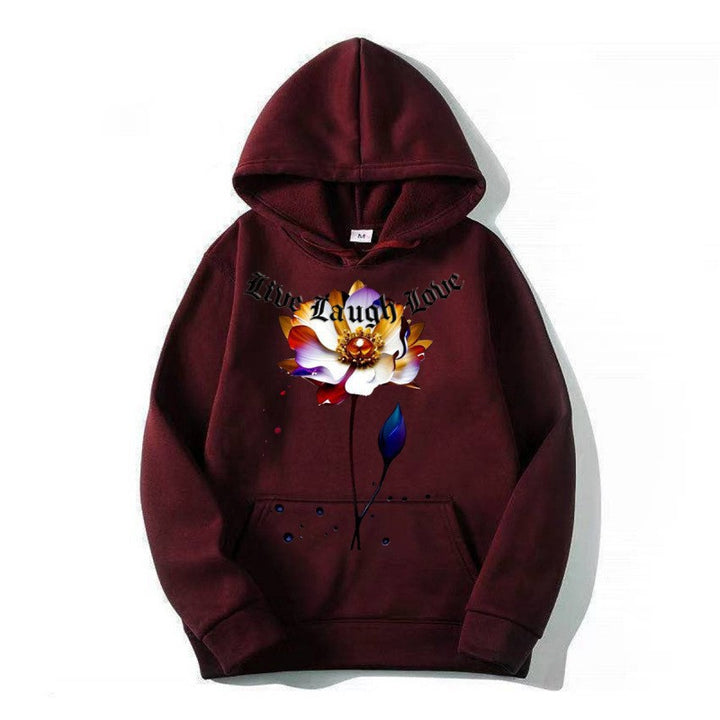 Kvinnors hoodie med blommig artisttryck Mirla-Eva Jonsson