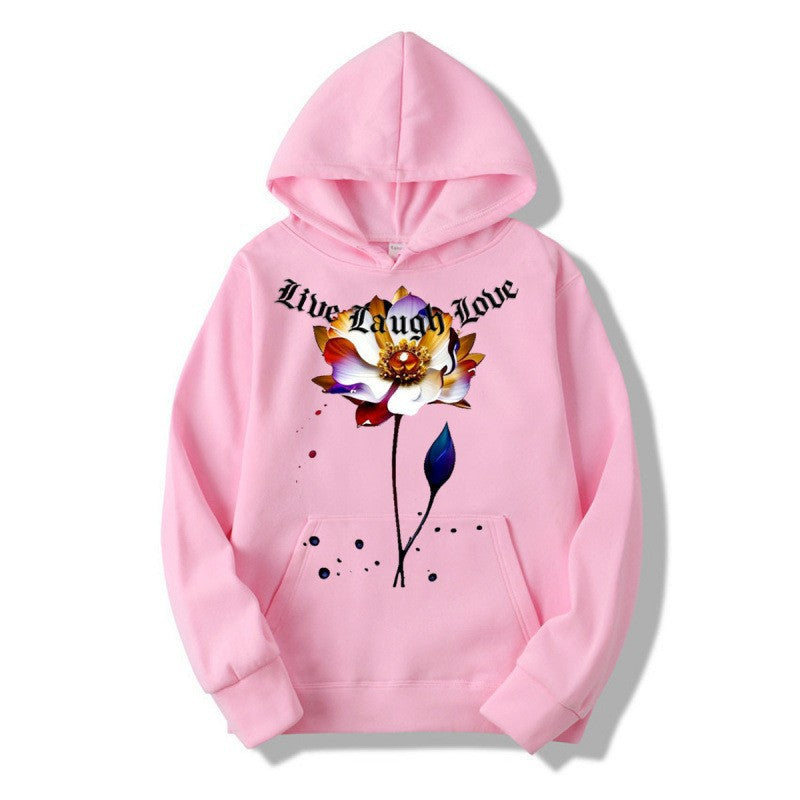 Kvinnors hoodie med blommig artisttryck Mirla-Eva Jonsson