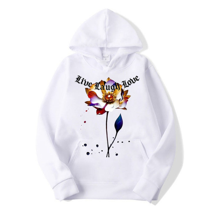 Kvinnors hoodie med blommig artisttryck Mirla-Eva Jonsson