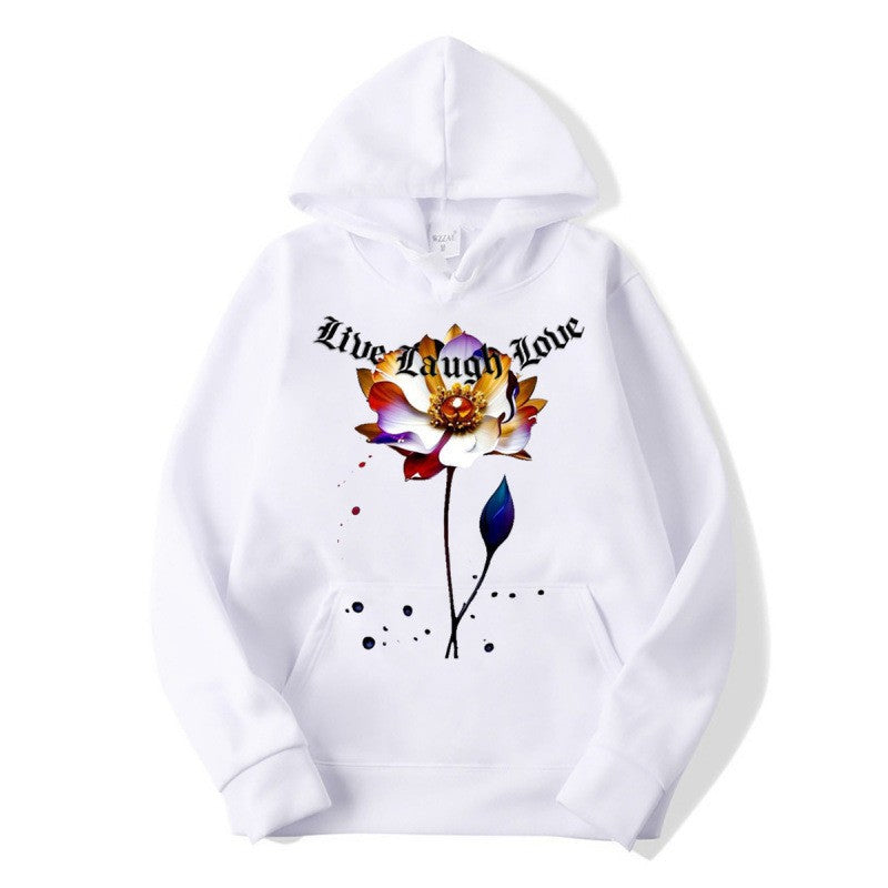 Kvinnors hoodie med blommig artisttryck Mirla-Eva Jonsson