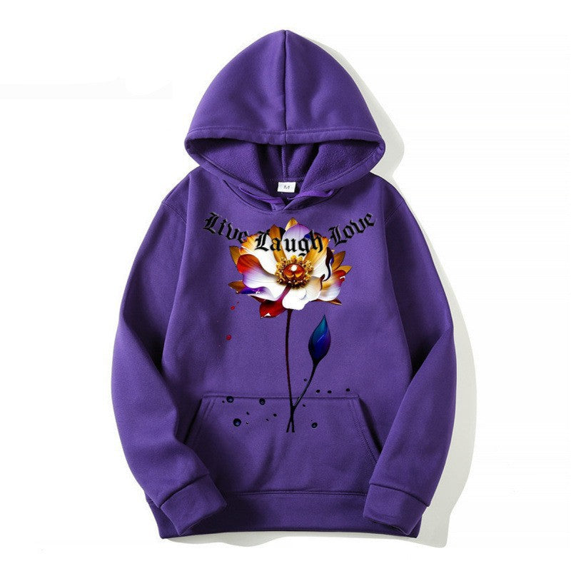 Kvinnors hoodie med blommig artisttryck Mirla-Eva Jonsson