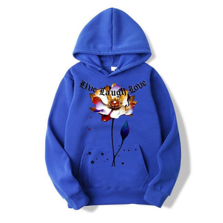Kvinnors hoodie med blommig artisttryck Mirla-Eva Jonsson