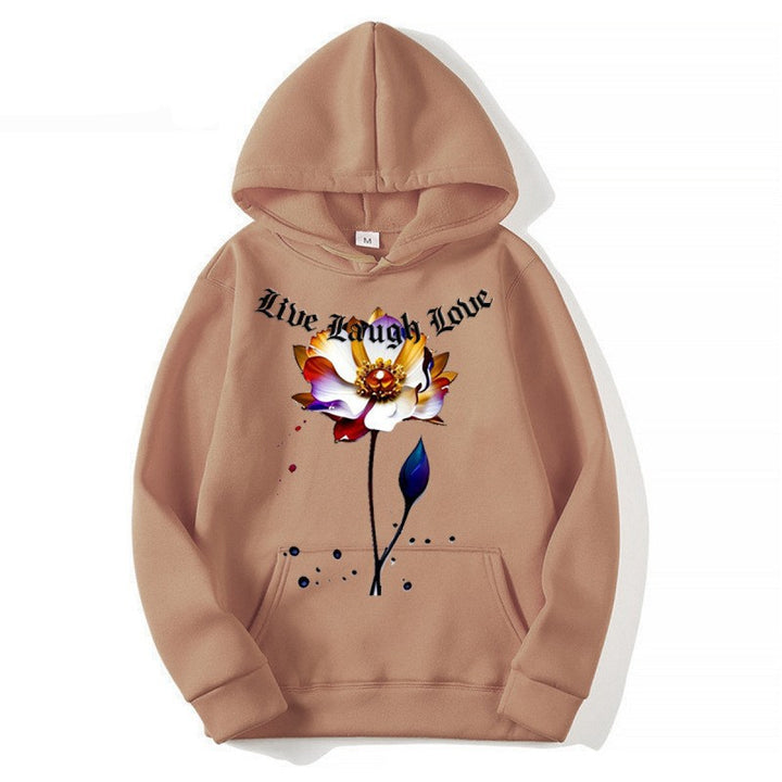 Kvinnors hoodie med blommig artisttryck Mirla-Eva Jonsson