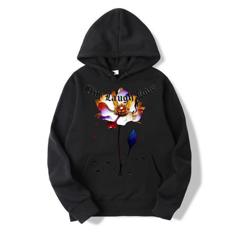 Kvinnors hoodie med blommig artisttryck Mirla-Eva Jonsson