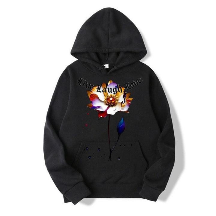 Kvinnors hoodie med blommig artisttryck Mirla-Eva Jonsson