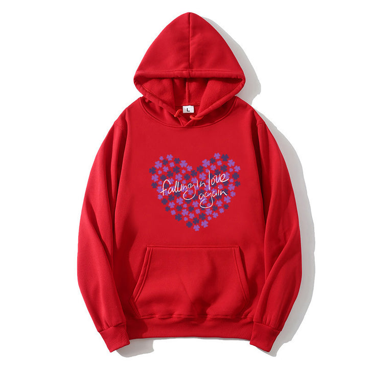 Kvinnors hoodie med blommigt hjärta design Mirla-Eva Jonsson