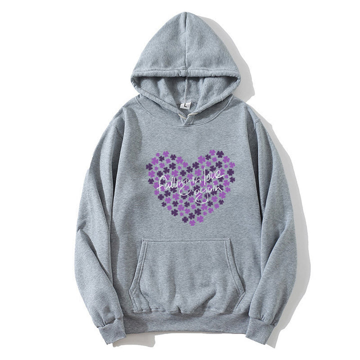 Kvinnors hoodie med blommigt hjärta design Mirla-Eva Jonsson