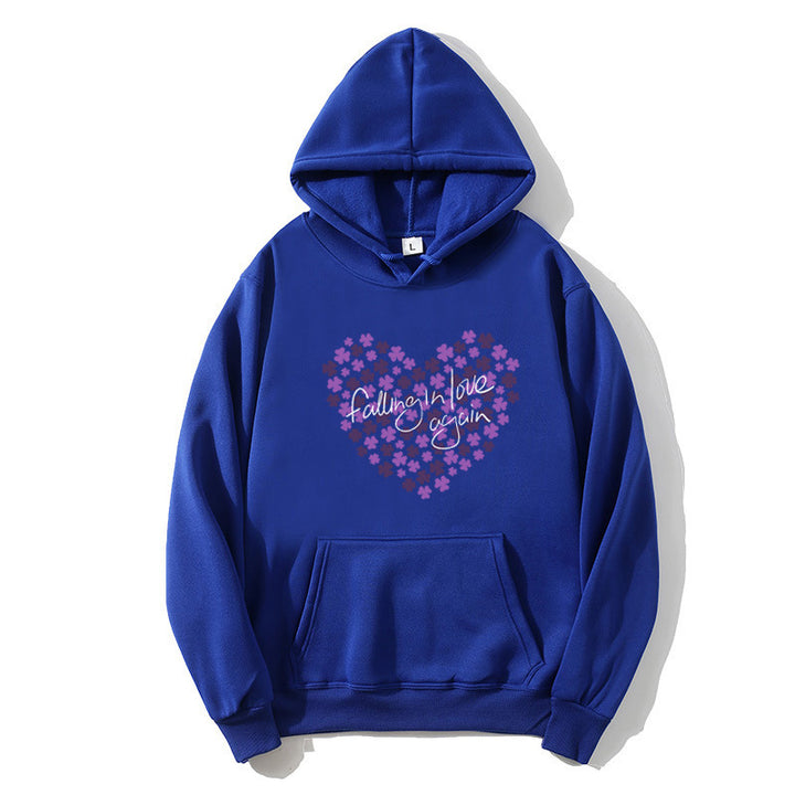 Kvinnors hoodie med blommigt hjärta design Mirla-Eva Jonsson