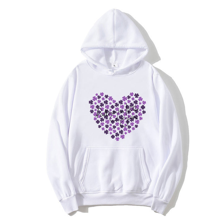 Kvinnors hoodie med blommigt hjärta design Mirla-Eva Jonsson