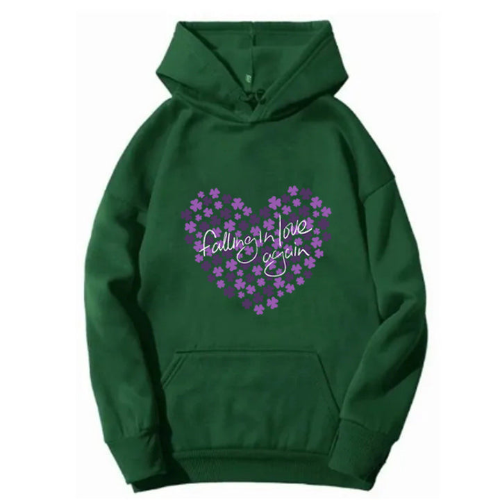 Kvinnors hoodie med blommigt hjärta design Mirla-Eva Jonsson