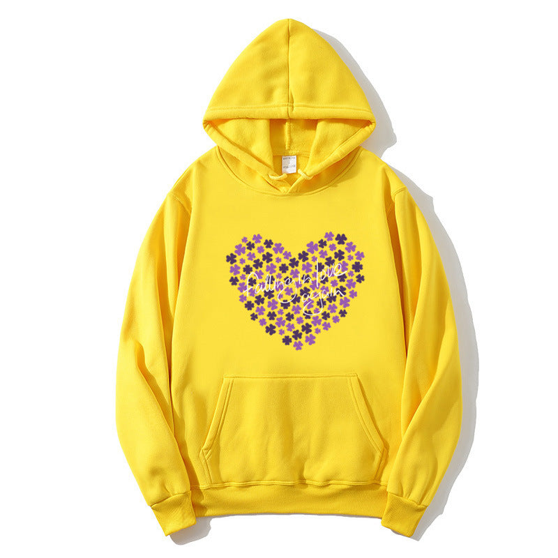 Kvinnors hoodie med blommigt hjärta design Mirla-Eva Jonsson