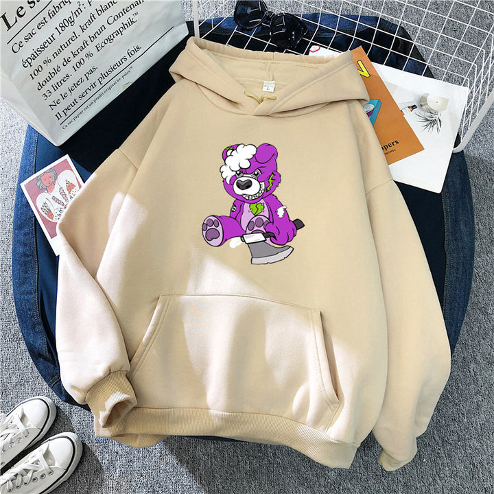 Kvinnors hoodie med charmigt björnmotiv Mirla-Eva Jonsson