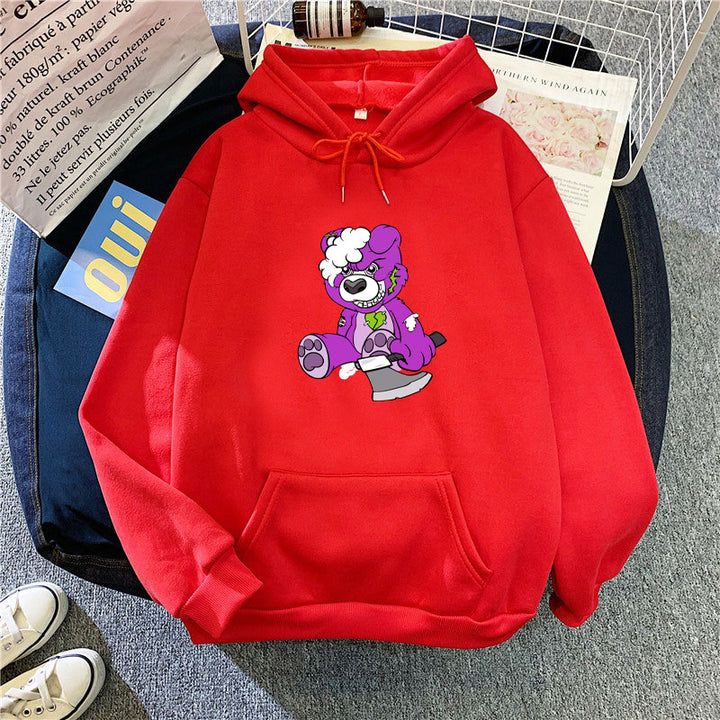 Kvinnors hoodie med charmigt björnmotiv Mirla-Eva Jonsson