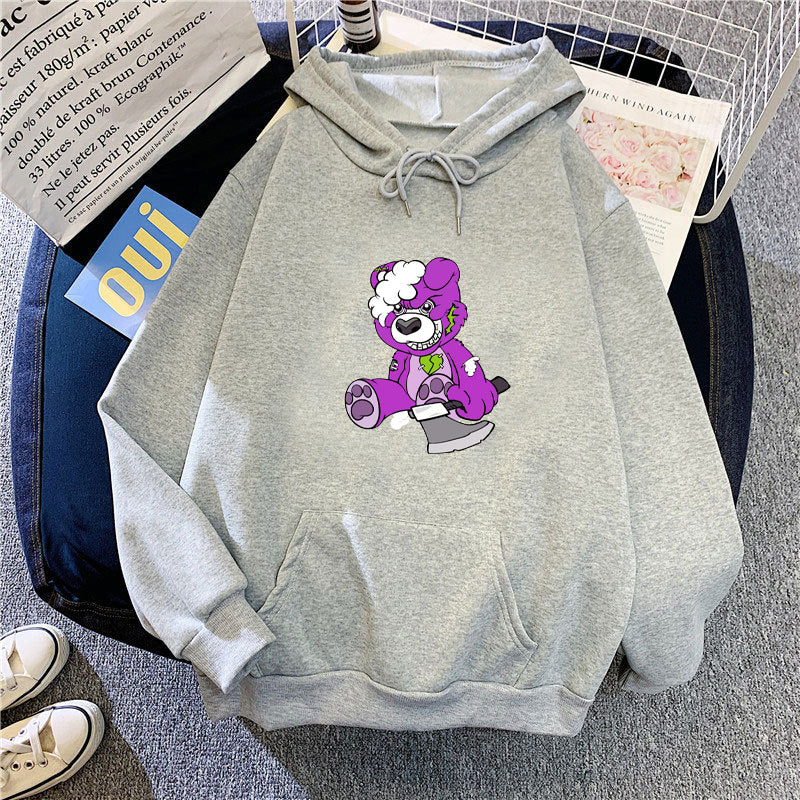 Kvinnors hoodie med charmigt björnmotiv Mirla-Eva Jonsson