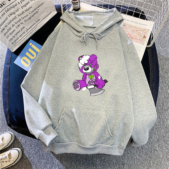 Kvinnors hoodie med charmigt björnmotiv Mirla-Eva Jonsson