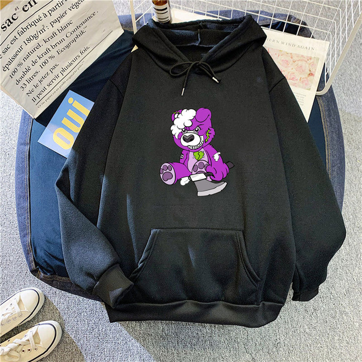 Kvinnors hoodie med charmigt björnmotiv Mirla-Eva Jonsson